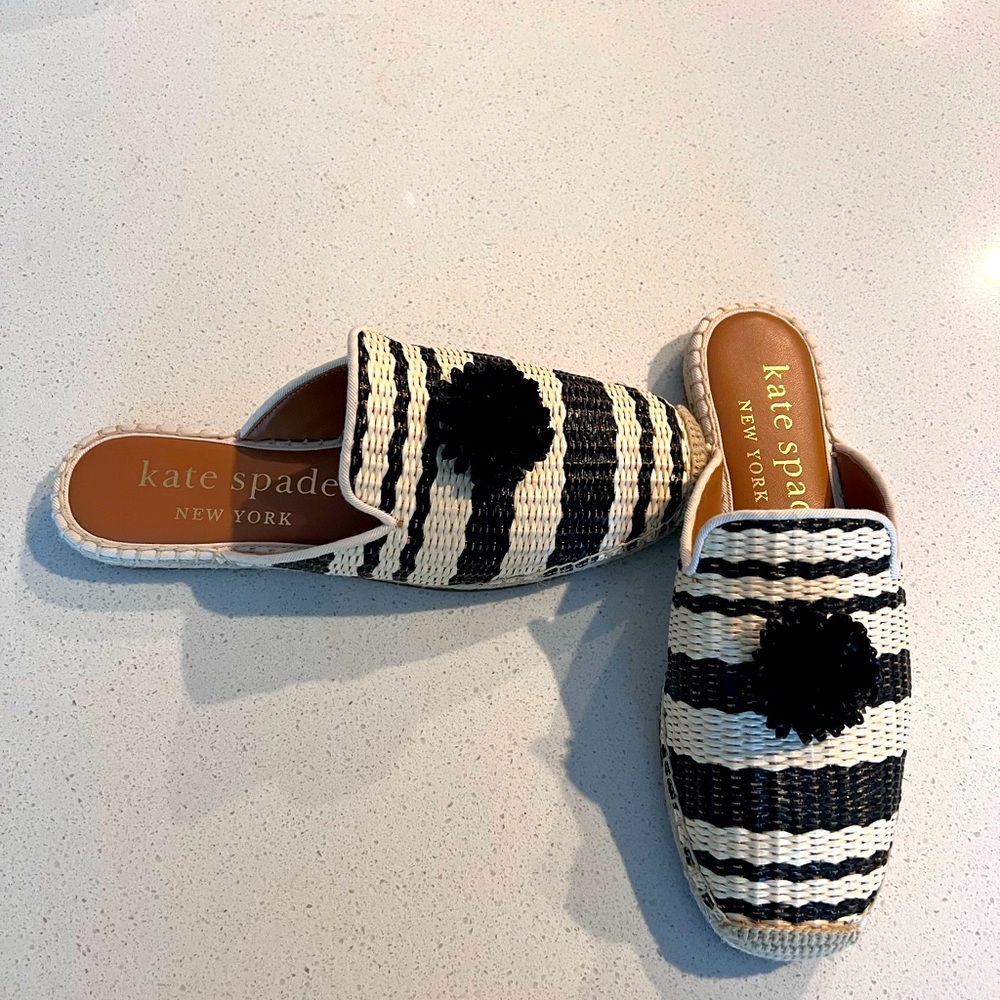 solero stripe flower mule espadrilles - size 7